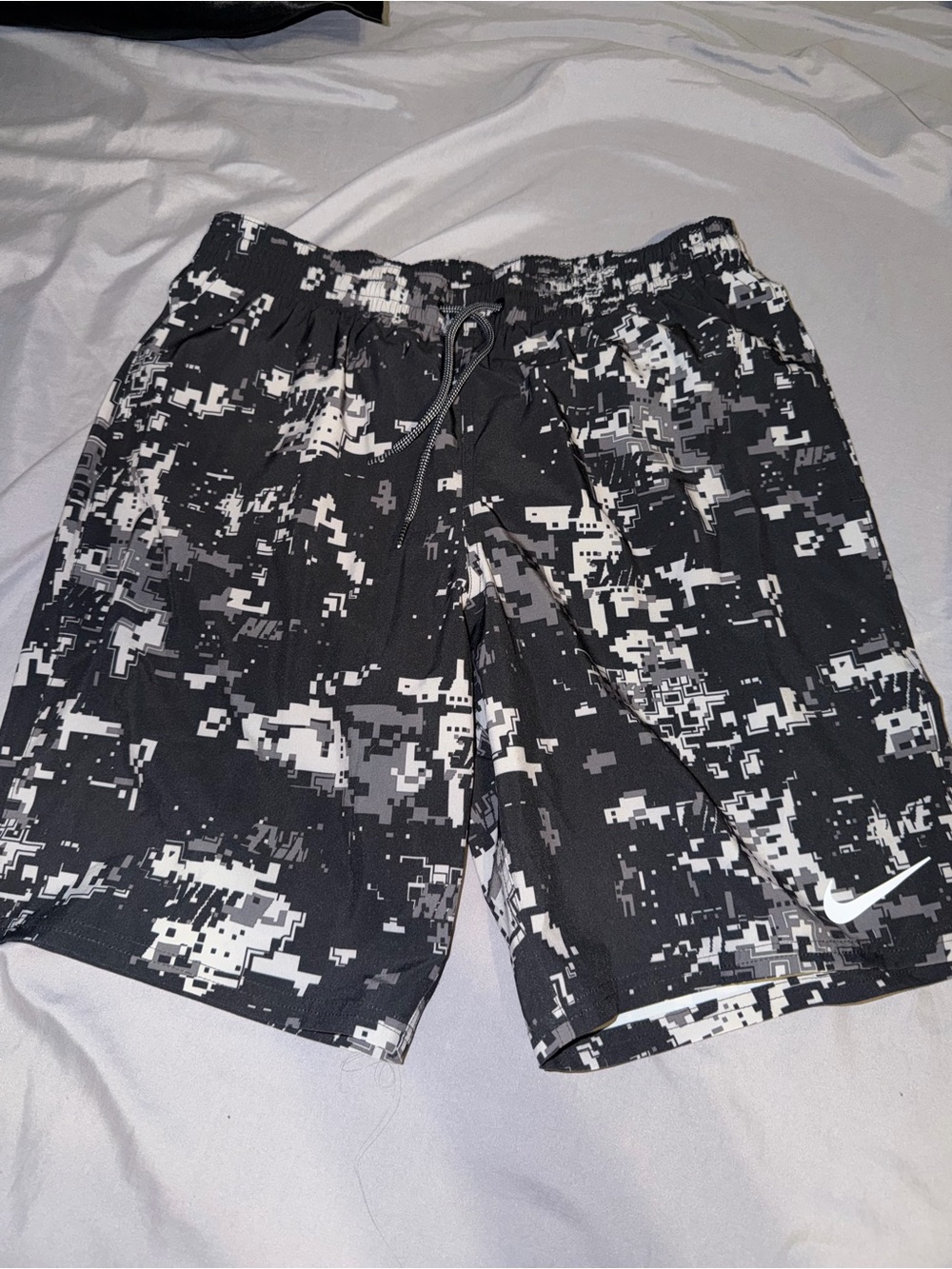 Nike Black & White Digital Camo Athletic Shorts